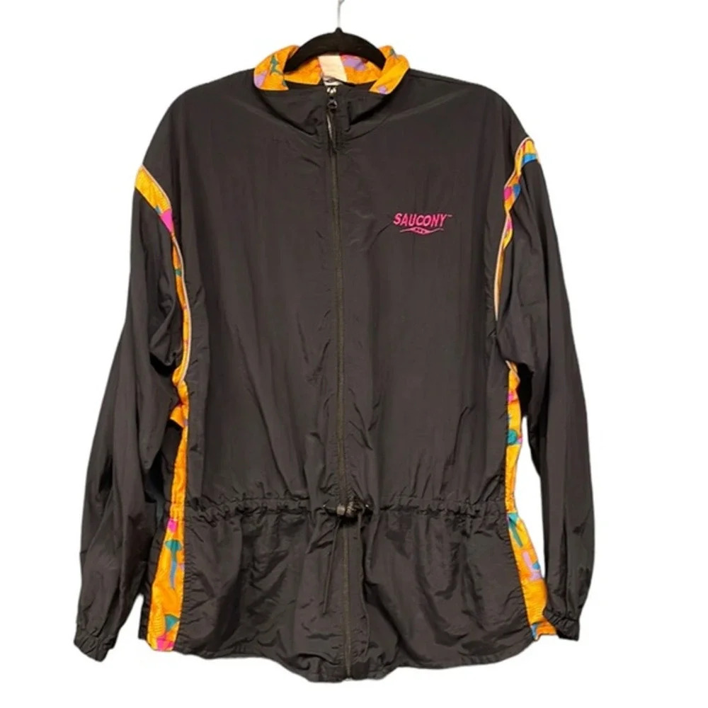 Vintage 90's Saucony Windbreaker Fleece Lined Jacket Size Large (L)